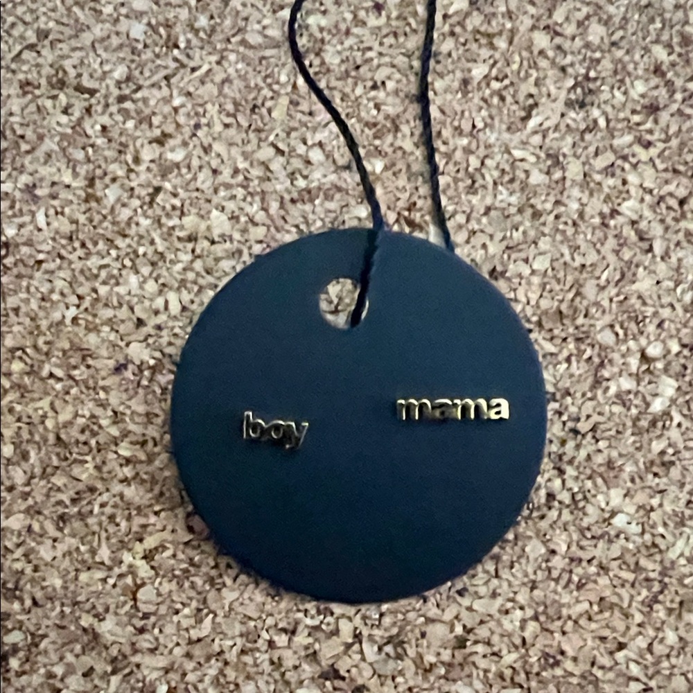 Black and Gold 'boy mama' Tag